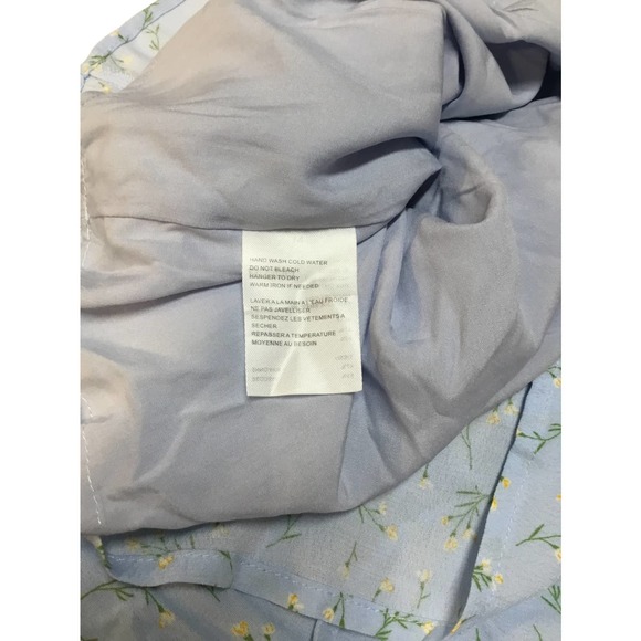 New Sophie Rue Floral Spaghetti Strap Smocked Lined Mini Dress Blue M - Picture 5 of 11